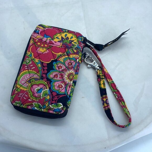 Vera Bradley Symphony in Hue Wallet Wristlet ID Window Zip Pocket 5.5" x 3.5" - Picture 3 of 7